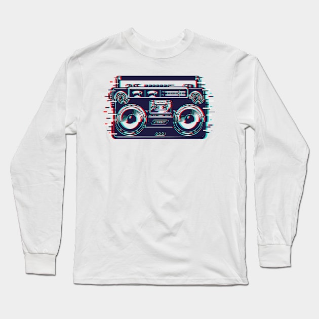 Boombox glitching Long Sleeve T-Shirt by Snowman store